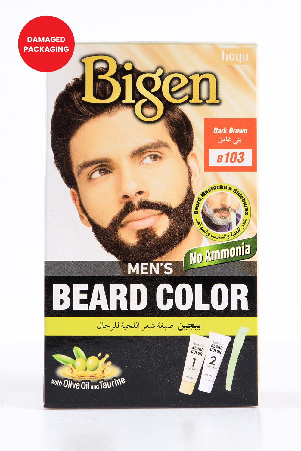 Bigen Men's Beard Color-–-Dark-Brown (Damage Packaging)