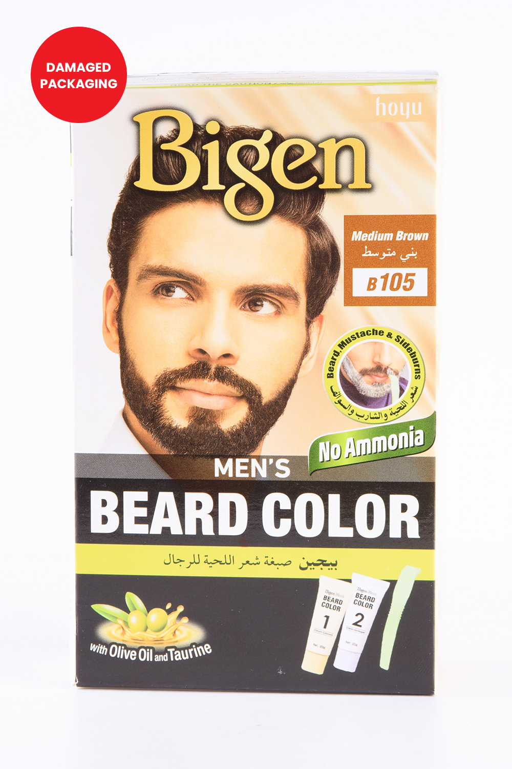 Bigen Men's Beard Color-–-Medium-Brown (Damage Packaging)